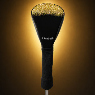 Glam Gold Glitter Jewelled Personalised Golf Head Cover