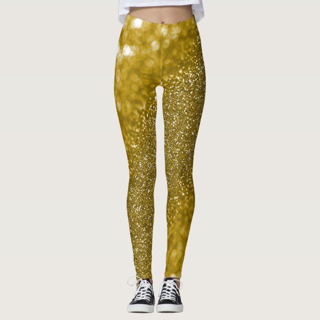 Glam gold glitter leggings (Front)