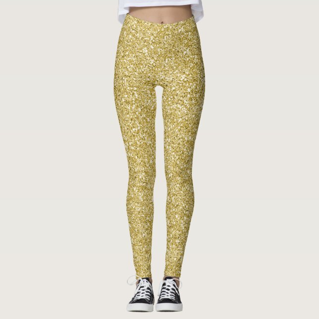 Glam gold glitter leggings (Front)