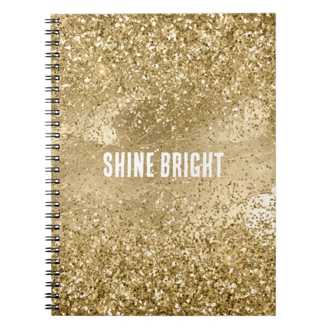 Glam Gold Glitter Notebook (Front)