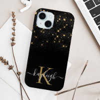 Glam Gold Glitter Sparkling Elegant Luxe Monogram