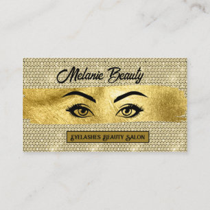  Glam gold glitter vintage luxury eyelashes  Business Card