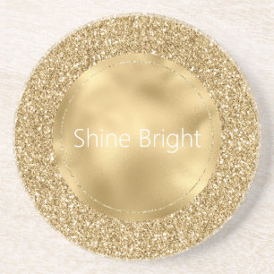 Glam Gold Glitzy Glitter Coaster