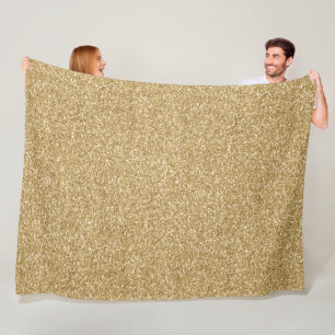 Glam Gold Glitzy Glitter    Fleece Blanket