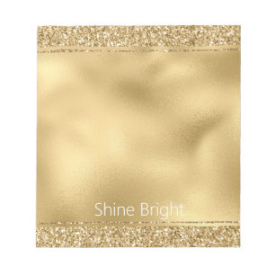 Glam Gold Glitzy Glitter Notepad