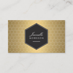 Glam Gold Honeycomb Pattern Business Card
