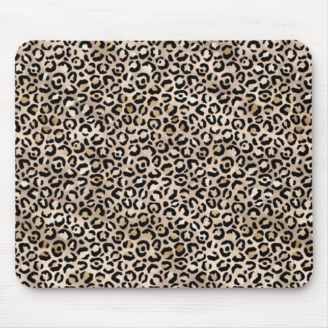 Glam Gold Leopard Print Mouse Pad (Front)