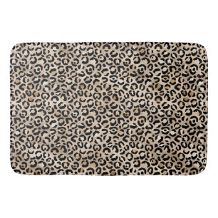 Glam Gold Leopard Print Ombre Bath Mat