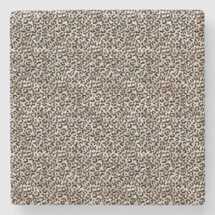 Glam Gold Leopard Print Stone Coaster