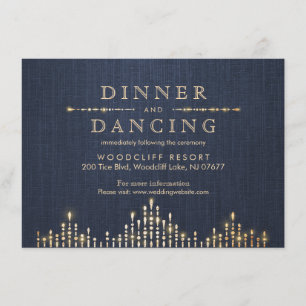 Glam gold navy art deco vintage wedding reception enclosure card