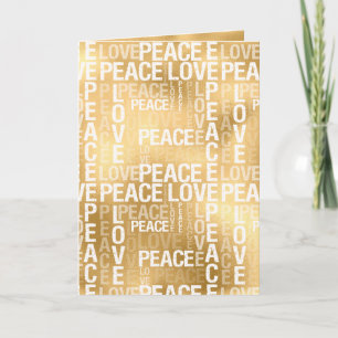 Glam Gold Peace Love  Card