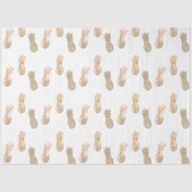 Glam Gold Pineapples Tissue Paper (Front)