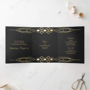Glam Gold Quinceanera Party Invitation