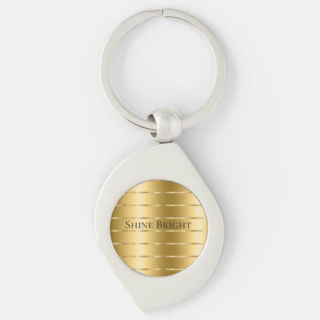 Glam Gold Ribbon  Key Ring (Front)