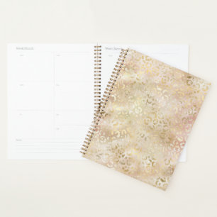 Glam Gold Rose Blush Pink Leopard Print           Planner
