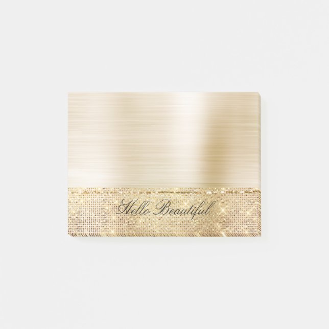 Glam Gold Sparkle Post-it Notes (Front)