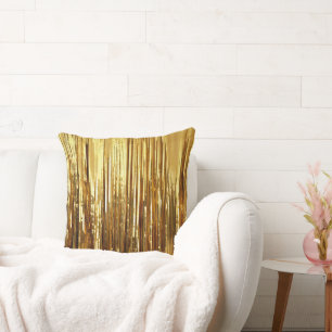 Glam Gold Sparkle Stripes Cushion