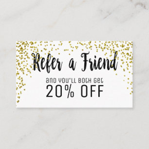 Glam Gold Speckled Glitter Referral Card