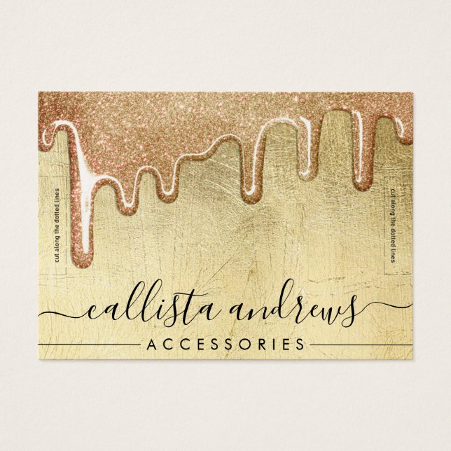 Glam Gold Thick Glitter Drips  Bracelet Display (Front)