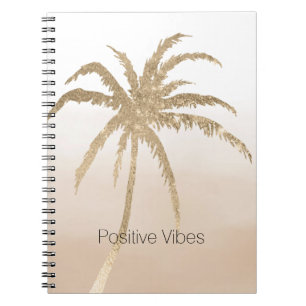 Glam Gold Tropical Palm ombre Notebook