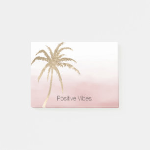 Glam Gold Tropical Palm Pink ombre Post-it Notes