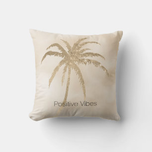 Glam Gold Tropical Palm Tree Ombre            Cushion
