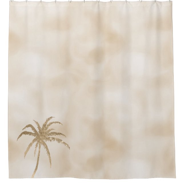 Glam Gold Tropical Palm Tree Ombre            Shower Curtain (Front)