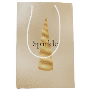 Glam Gold Unicorn Birthday  Medium Gift Bag