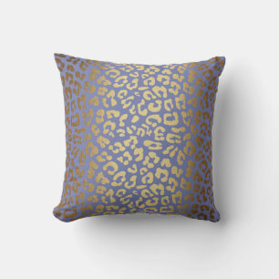 Glam Golden Purple Leopard Safari Skin Cushion