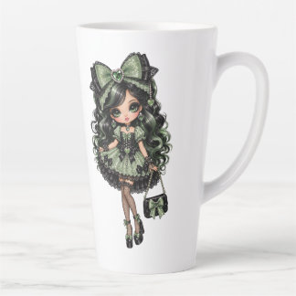 glam green baby doll latte mug