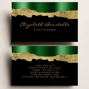 Glam Green Gold Foil Luxury Business Card