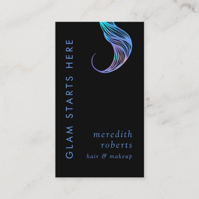 Glam Hair and Makeup Opal Hair Curl Business Card (Front)