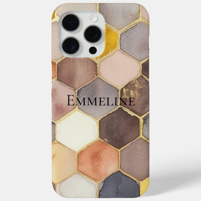 Glam Honey Comb Blush Champagne Abstract Case-Mate iPhone Case (Back)
