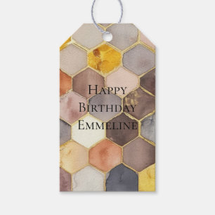 Glam Honey Comb Blush Champagne Abstract Gift Tags