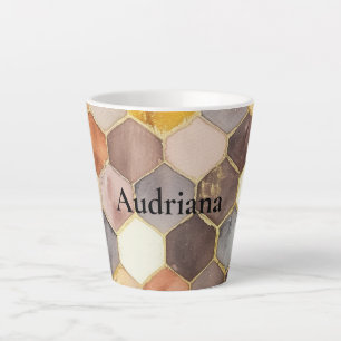 Glam Honey Comb Blush Champagne Abstract Latte Mug