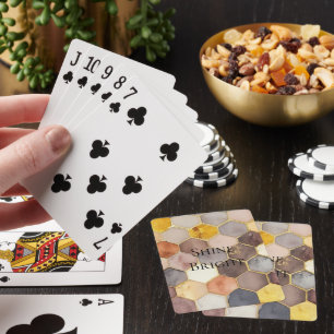Glam Honey Comb Blush Champagne Abstract Playing Cards