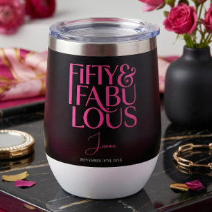 Glam Hot Pink Black Chic 50 & Fabulous Birthday