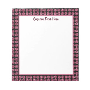 Glam Hot Pink Diamond Gems Sparkle Notepad