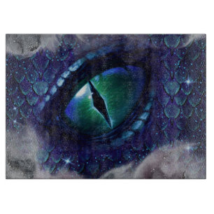 Glam Ink Gothic Blue Mediaeval Dragon Cutting Board