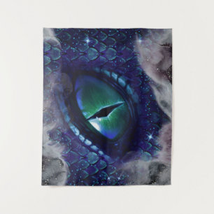Glam Ink Gothic Blue Mediaeval Dragon Tapestry