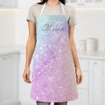 Glam Iridescent Glitter Personalised Colourful Apron<br><div class="desc">Easily personalise this elegant colourful bokeh glitter pattern with your custom name and/or monogram.</div>