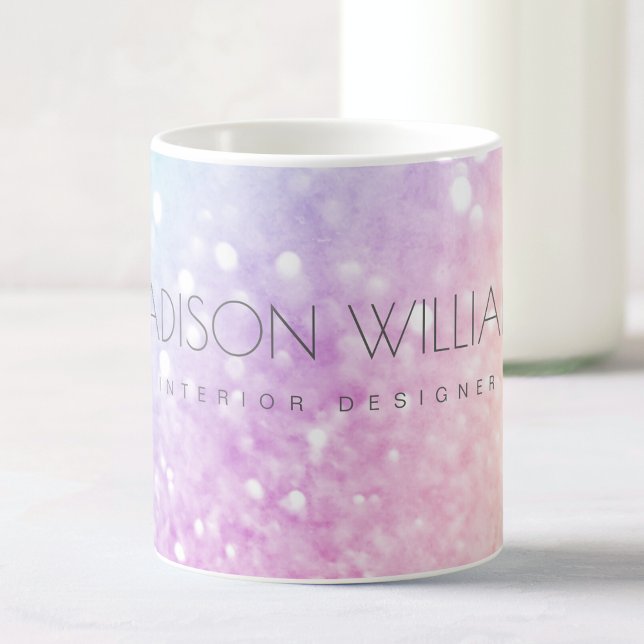 Glam Iridescent Glitter Personalised Colourful Coffee Mug (Creator Uploaded)