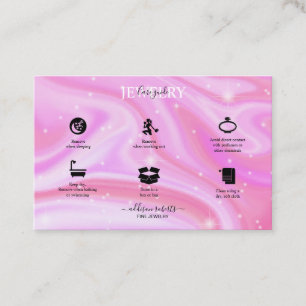 Glam Iridescent Green Holographic Jewellery Care Business Card