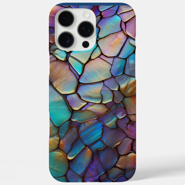 Glam Iridescent Opal Gemstone Stained Glass   Case-Mate iPhone Case (Back)