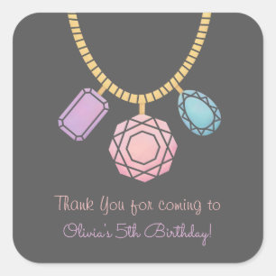 Glam Jewel Jewellery Girls Birthday Party Stickers