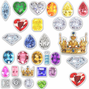 Glam Jewel Sticker art multi colour 3D
