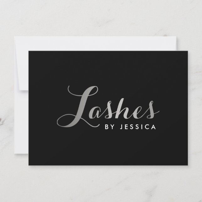 Glam Lashes Script Silver/Black Gift Certificate (Front)
