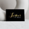 Glam Lashes Script Text Gold/Black Business Card