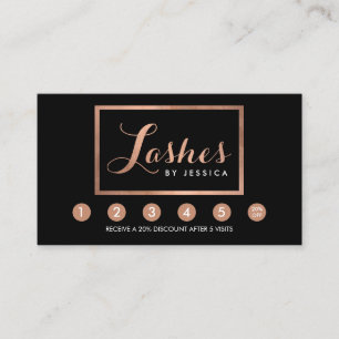 Glam Lashes Script Text Rose Gold/Black Loyalty