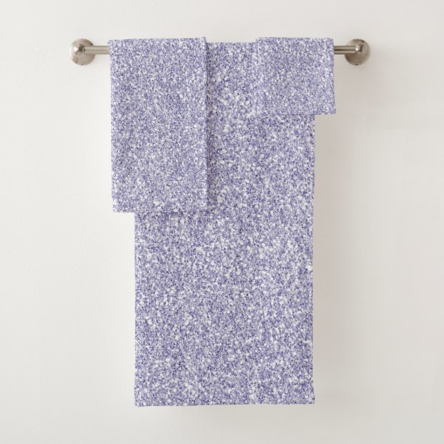Glam Lavender Lilac Purple Glitter         Bath Towel Set (Insitu)